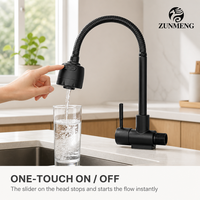 Robinet d'évier de cuisine à double fonction, design classique et flexible, robinet universel en céramique pour eau froide