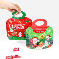 Pochette Doypack en plastique de qualité alimentaire, forme irrégulière, avec fermeture éclair et poignée, écologique, pour bonbons et snacks, très vendue pour Noël