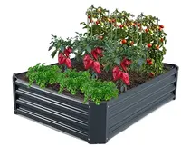 Camas de jardín con elevación de Metal, macetero de acero galvanizado de 48x36x12 pulgadas para jardín, verduras al aire libre, hierba, Patio y jardinería
