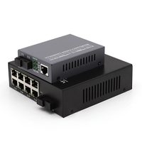 Convertisseur de médias 8 ports RJ45 Fibre Optique SC, Commutateur Ethernet Gigabit de qualité industrielle POE IP GSM GPRS, Rapide, Fiable, Plug & Play