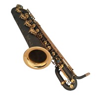 Eastern Music Pro Matte Black Nickel Plated Brass Baritone Saxophone with EB Tone Easy Install Performance Grade