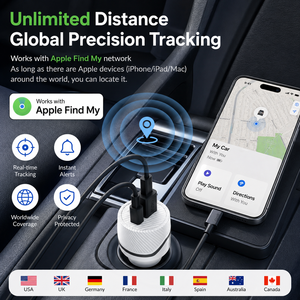 Localizzatore <span class=keywords><strong>GPS</strong></span> per Auto <span class=keywords><strong>Apple</strong></span> Find My Senza Canone Mensile, Caricatore USB e USB-C Nascosto per Veicoli, Compatibile con iOS - Product Image 2