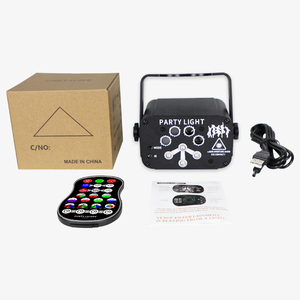 Projecteur laser disco DJ WUZSTAR, lumière LED, batterie, mini, 8 trous, 120 motifs, scène DJ, stroboscope, lumières de fête pour KTV, club, <span class=keywords><strong>Lasercube</strong></span> - Product Image 6