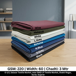 Tissu en polyester et coton de qualité supérieure 220 GSM, largeur 60 pouces, extensible dans quatre sens, pour vêtements, uniformes et habillement - Product Image 2