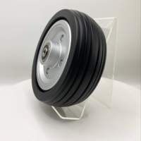 6-inch Black Rubber Damper Tire Puncture Proof Flat-Free Shock Absorbing for Wheelchairs & Hand Carts