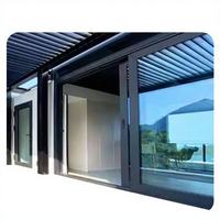 Portes coulissantes en verre trempé de haute qualité en aluminium robuste et écoénergétique, design minimaliste pour hôtels et jardins