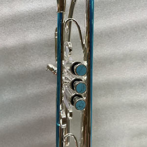 <span class=keywords><strong>Trompeta</strong></span> de Latón Amarillo de Alta Calidad <span class=keywords><strong>con</strong></span> Acabado Plateado, Afinación Bb, para Músico Profesional - Product Image 2