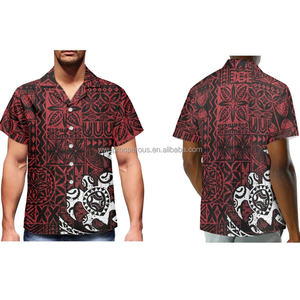 Robe longue plissée à manches longues à carreaux polynésiens tropicaux avec motif de <span class=keywords><strong>tortue</strong></span> et de <span class=keywords><strong>tatouage</strong></span> tribal, ensemble de chemise Aloha pour couple, en soie de lait, formelle - Product Image 6