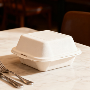 Caja Biodegradable Desechable de Bagazo de Caña de Azúcar para Hamburguesas, Caja de Almuerzo, Caja Tipo Concha, Envase para Alimentos - Product Image 6