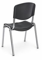 Chaise de formation empilable en plastique avec coussin et pieds chromés OK-510C pour salles de classe, conférences et sièges publics