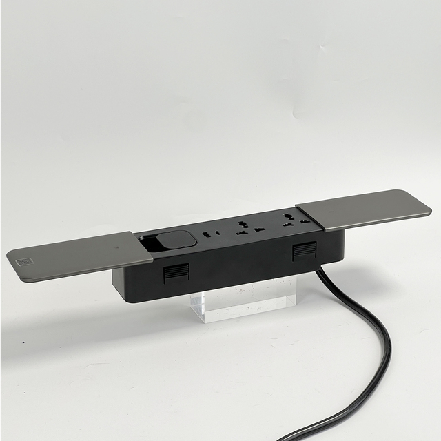 New Design Universal 250V 10A 4AC Outlets Power Tabletop Socket Sliding Cover Hidden Desk Extension Sockets