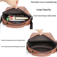 Sac à bandoulière en cuir de grande capacité avec logo personnalisé pour homme, sac de travail multifonctionnel, cadeau pour mari, père