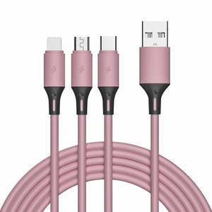 Big Sale Factory OEM Liquid Soft <strong>Rubber</strong> 3 in 1 Fast Charging Data <strong>Cables</strong> Suitable for Android Type-C Mobile Phones <strong>Cable</strong> - Product Image 1