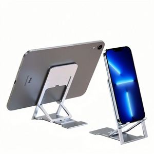 Super Slim Aluminum Adjustable Height Mobile Stand Holder Travel-Friendly Foldable Mobile Stand Holder for Office <b>Desk</b> - Product Image 2