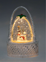 Grande lanterne à eau en plastique festive, lanterne globe de neige avec scène hivernale et LED, décoration de Noël pour la maison, vente en gros d'usine