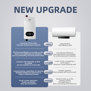 D3481d2 Sưởi ấm nhanh vòi hoa sen quá nóng bảo vệ treo tường 3.4kW phòng tắm ngay lập tức điện vòi hoa sen Máy nước nóng nhà bếp - Product Image 3