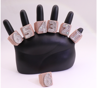 Bague Moissanite en Argent 925, Grand Carré, Baguette Ronde, Sertie de Diamants de Laboratoire, Style Hip Hop pour Hommes, Large et Massif