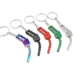 OIL GUN Keychain Fashion Accessories Car Part Model Keyring Fuel Gun Keyfob Keychain Ring