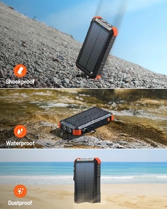 Batterie externe <span class=keywords><strong>solaire</strong></span> portable 20000mAh, <span class=keywords><strong>chargeur</strong></span> de téléphone portable haute <span class=keywords><strong>capacité</strong></span>, sortie 10W, étanche, charge rapide, type-C, Li-polymère - Product Image 5