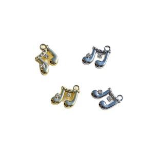 Pendentif en alliage avec strass en forme de note de musique, couleur or et argent, pour la fabrication de boucles d'oreilles, accessoires de bijouterie DIY, formes variées - Product Image 3