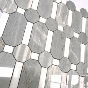 Mosaïque de marbre gris <span class=keywords><strong>octogonal</strong></span> de qualité supérieure pour salle de bain, cuisine, salon, hôtel, villa, hall, décoration murale <span class=keywords><strong>et</strong></span> de sol intérieure - Product Image 1