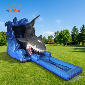 WINSUN Shark Inflatable Water <b>Slide</b> <b>Pool</b> Set with PVC Material for Outdoor Use in Shopping Mall and Water Park - Product Image 1