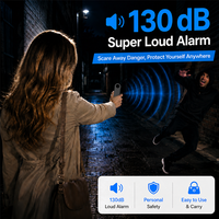 Alarme personnelle OEM&ODM 130 dB avec lumière stroboscopique, appel SOS d'urgence, localisation GPS, rechargeable, porte-clés d'autodéfense pour femmes