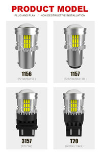 Ampoules LED personnalisées 54SMD, compatibles avec 1157/7443/3157 pour feux de freinage, clignotants et feux de recul automobiles - Product Image 3
