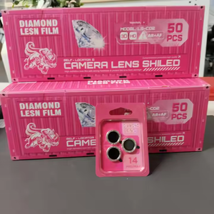 Plaque de Positionnement d'Objectif d'Appareil Photo Diamant Strass, Film de Protection d'Écran en Verre Trempé pour iPhone 15 16 12 Mini 17 Pro Max - Product Image 1