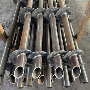 เสาเข็มเหล็กกล้าคาร์บอนชุบสังกะสีแบบเกลียวและสมอบกเกลียว<span class=keywords><strong>ขนาด</strong></span>นิ้วสำหรับฐานรากงานก่อสร้าง - Product Image 1