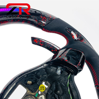 Volant personnalisé en fibre de carbone forgée rouge avec affichage LED des tours de visseuse pour Volkswagen Golf GTI R MK6 Jetta GLI 2010-2014