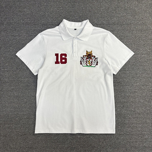 <span class=keywords><strong>T</strong></span>-<span class=keywords><strong>Shirt</strong></span> Vintage da Uomo con Collo Alto e Ricamo, Personalizzabile, Alta Qualità, 100% Cotone, <span class=keywords><strong>Polo</strong></span> Bianca - Product Image 1