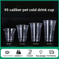 Couvercle de gobelet jetable transparent en PET de 95 mm de diamètre, capacité 500 ml, haute perméabilité, pour thé au lait, jus de fruits, logo personnalisable BG