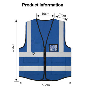 多种尺寸颜色可供选择高可见度网眼背心，适合男女工作建筑，带口袋和拉链安全服 - Product Image 2