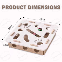 Jouet de puzzle interactif en feutre doux pour chat, jouet de boîte de labyrinthe pour chat d'intérieur avec 3 balles