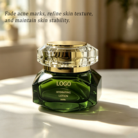 Ensemble de soins du visage hydratant et éclaircissant 4 en 1, sérum, crème, beurre de karité, vitamine E, flacons en verre vert luxueux, kit de soins de la peau OEM