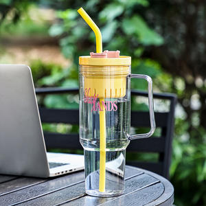 40oz Large Capacity Double Drink <b>Kettle</b> Outdoor Sports <b>Water</b> Bottles Strap Handle Rubber Material Straw Type for Back School - Product Image 1