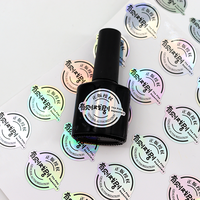 Individuelle holografische UV-Nageletikette PVC-Verpackungs-Aufkleberrolle für Kerzengläser Geschäftsbecher transparente Druckaufkleber