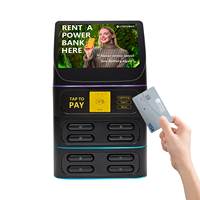 Distributeur automatique de batteries externes avec écran publicitaire à 8 emplacements, station de location de batteries externes avec lecteur de carte