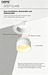 Tief Eingelassener Randloser Downlight mit Blendschutz, Verdeckter <span class=keywords><strong>LED</strong></span>-Deckenstrahler - Product Image 5