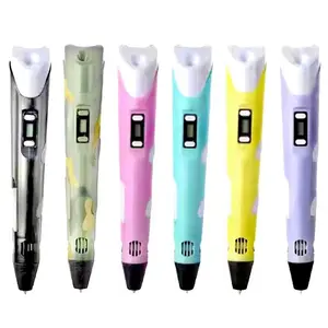 3D Printing Pen with Display with 3 Starter Colors of PLA Filament for Kids of Educational Toy