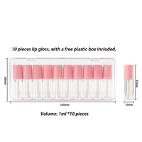 Gloss à lèvres miniature rose brillant hydratant pour test de couleur, rouge à lèvres lumineux longue durée, brillant scintillant, kit de gloss à lèvres nude