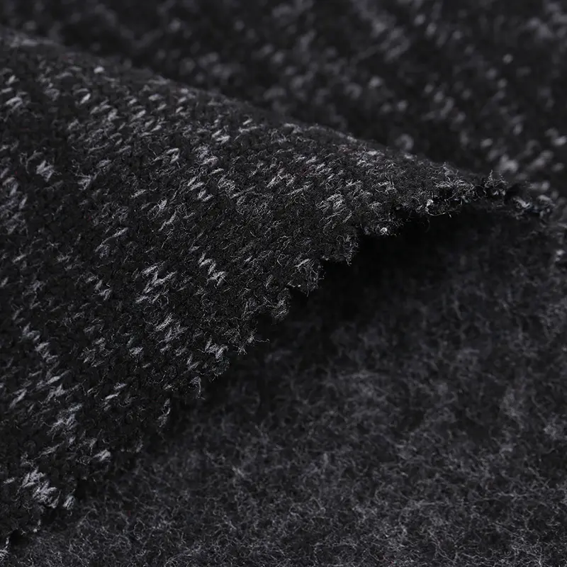 Melange 280 gsm Fleece 100% umweltfreundlicher Polyester Kation gestrickt Hacci Pullover Fleece Stoff