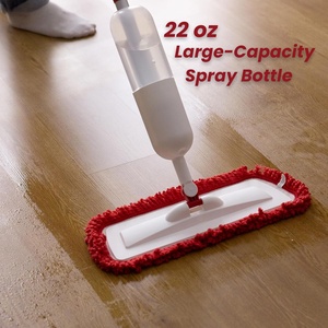 Nouvelle serpillière plate en microfibre avec logo personnalisé, portable, détachable, rotative à 360°, à double entraînement, manche télescopique, capacité de 700 ml, pulvérisation mains libres - Product Image 4