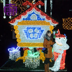 Luces LED 3D con forma de casa para exteriores, luminosas, IP65, adornos decorativos cuadrados para Navidad - Product Image 4