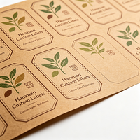 Étiquettes d'emballage de thé personnalisées Haoxuan, fabriquées à la main, en papier kraft gaufré, imprimées à l'encre écologique, autocollantes pour les paquets de thé