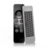 Mini clavier télécommande W3 2.4G avec fonction vocale et gyroscope pour Android TV Box, noir