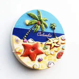 Custom Tourist Souvenir Refrigerator Sticker Magnetic Maldives Gifts Ocean Beach Turtle shaped 3D Resin Fridge Magnets