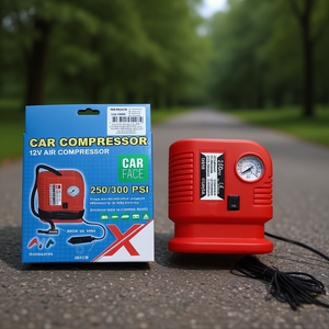 Compresor de aire para coche de 12V, 250/300 PSI, inflador de neumáticos con manómetro y manguera para automóviles - Product Image 3