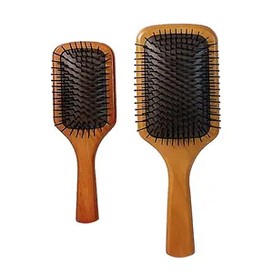 Eco-friendly air cushion brush detangling hair brush wooden paddle detangling brush